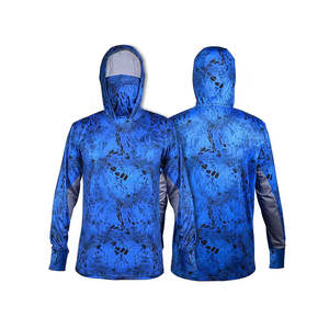 Gran oferta, camisas de pesca de secado rápido UPF 50 + UV personalizadas para hombres, camisas de manga larga con estampado de sublimación con capucha, conjunto con capucha - Product Image 4