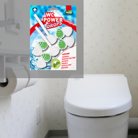 Pastilles WC Power Drops 2x55g, pastilles de nettoyage solides pour toilettes, 30%-50% d'ingrédients actifs, jetables, élimination puissante des taches, hygiéniques, anti-odeurs