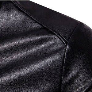 Chaqueta de Cuero Genuino para Hombre, Diseño Unisex con Bloques de Color, Cuello Alto, Logotipo Frontal, Envío DDP, Llegada 2026 - Product Image 4