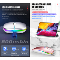 Souris de jeu optique sans fil ergonomique 12000 DPI 2,4 GHz haute précision avec rétroéclairage LED, alimentée par batterie, 4 boutons, Type-C pour