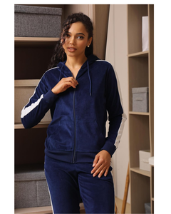 ชุดวอร์มแขนยาวแบบมีซิปสำหรับผู้หญิงชุดวอร์มผ้าแคนวาสสองชิ้นพร้อมกระดุมตกแต่งกางเกงขายาว - Product Image 1