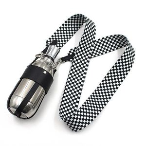 Funda aislante para vasos con cuero PU, funda portátil para botellas de agua para exteriores - Product Image 1