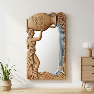 Lixora <b>Furniture</b> Modern Wood Luxury Multi-Purpose Woman Pouring Water Mirror - Product Image 1