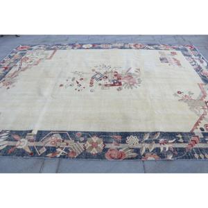 Alfombra Turca de 9.4x13.1 pies (288x400 cm), Alfombra Vintage con Diseño Floral Azul - Product Image 4