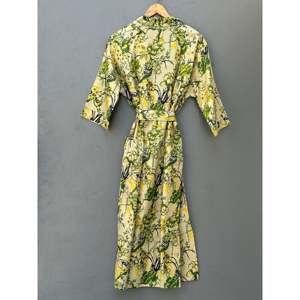 Kimono de Algodón con Estampado Floral, Estilo Indio, para Playa, Protector de Traje de Baño - Product Image 5