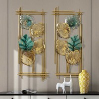 Moderne élégant Art déco métal fer fil feuille feuille Portrait mur Art salon chambre accessoires décoratifs suspendus