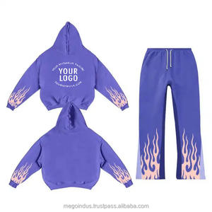 สเวตเตอร์ชายเสื้อครอปมีฮู้ดสำหรับผู้ชายเครื่องแต่งกายแนวสตรีทแวร์สไตล์ฝรั่งเศสเทอร์รี่เฮฟวีเวตใส่ได้ทั้งชายและหญิง - Product Image 3