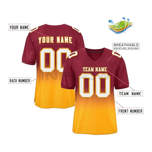 Wholesale Custom American Football Jerseys Printed Summer Uniform with Short Sleeves Plus Size Football Wear - Product Image 4