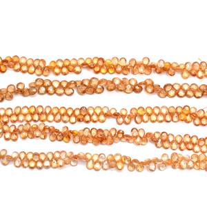 Zirconia Gemstone Briolette 7x5mm Facetado CZ Pera Briolette | Hilo de 8 pulgadas | Cuentas de pera facetadas de circón natural para la fabricación de joyas - Product Image 5