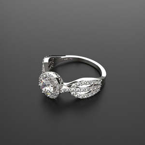 Sterling <b>Silver</b> 0.50 Carat <b>Solitaire</b> Halo <b>Ring</b> For Girls &amp; Women - Product Image 3