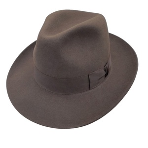 Custom Logo Western Vintage Australia Pure New Wool Classic Felt Wide Brim Western Fedora Cowboy Cowgirl Hat With Custom Belt - Product Image 5