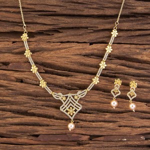 Famous Inspired Designer Delicate Cz Necklace <b>Set</b> in Fashion Jewelry 58165 White for Woman Girls - Product Image 1