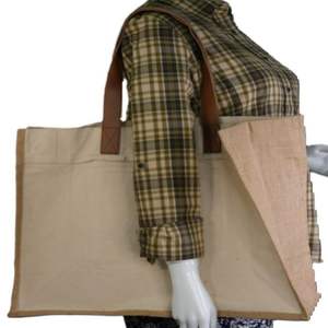 Bolsa de mano de algodón 100% ecológica personalizada, grande, resistente, reutilizable, bolsa de compras para comestibles, con mango superior, cierre de cremallera para llevar en la playa - Product Image 2