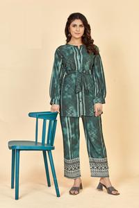 ผ้าเรยอนหนักที่ได้รับการอนุมัติจาก Lina พิมพ์ด้วยกางเกงเรยอนหนักกระเป๋าด้านเดียวพร้อมเข็มขัดชุด Kurtis Co-Ore ที่ใช้งานได้ทุกปุ่ม - Product Image 5