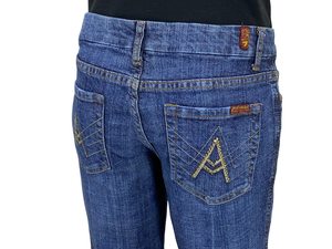 MS Handicraft Modern Wrangler Jeans Blue High Rise Cotton Denim Tamaño personalizado Forma personalizada e impresión - Product Image 4