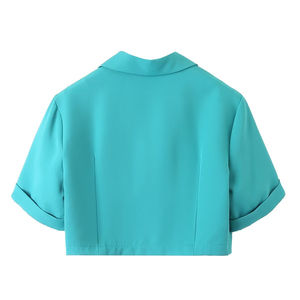 Women's New Style <b>Summer</b> 2-Piece Set Solid Pattern Oversized Drop Shoulder Hoodie with Zipper <b>Decoration</b> and Joggers Pants - Product Image 4