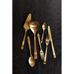 Couteau de cuisine à domicile, fourchette, cuillère, argenterie, fourchette, cuillère en acier inoxydable, nouveau design, finition argentée, double doublure, manche - Product Image 2