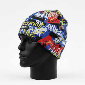Bonnet d'hiver pour homme en polyester et élasthanne de qualité supérieure, tissu doux et chaud, couleurs vives, logo personnalisé tissé, bonnet jacquard - Product Image 5