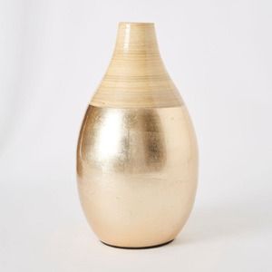 Jarrón de bambú dorado para decoración de centro de mesa, gran cantidad de jarrones en espiral giratorios dorados al mejor precio - Product Image 1