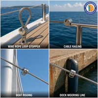 Acier inoxydable Marine Fil Câble Croix Clip Gréement Câble Clip Bouchon 3mm Pinces Bateau Kayak Yacht Bateau Matériel Accessoires