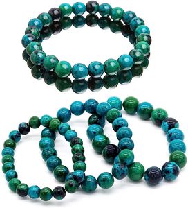 Pulsera de crisocola de piedras preciosas Joyería de ágata hecha a mano para regalo Pulseras de cuentas genuinas de cristales de Amayra Exports - Product Image 1