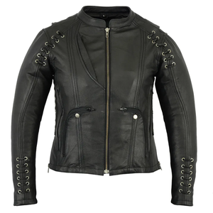 Veste en cuir de moto véritable coupe régulière pour hommes de haute qualité dernière mode en vente - Product Image 1