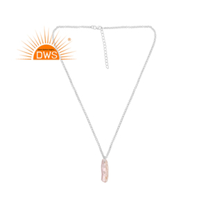Collier de perles d'eau douce naturelles de qualité supérieure en argent sterling fin avec pendentif en pierre précieuse Fabricant de bijoux personnalisés - Product Image 1