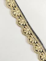Bordure en dentelle tissée sur mesure avec sequins et broderies, en tulle métallique, design moderne, pour vêtements et chaussures, écologique, lavable, en polyester et rayonne