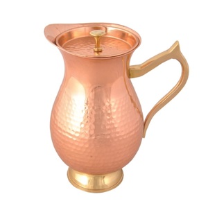 Pure Copper <b>Jug</b> Embossed Design Finished for Serving Water Home Kitchen Use - Product Image 4