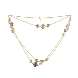 Luxury fine jewelry 925 sterling silver natural <b>amethyst</b> multi gemstone bezel setting <b>necklace</b> jewelry - Product Image 1