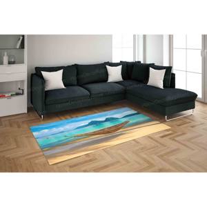 Alfombra con Estampado de Paisaje Tropical - Decoración del Hogar con Vista a la Playa Vibrante, Alfombra Suave No Tejida - Product Image 5