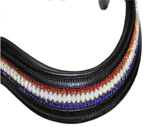 Bride de dressage en cuir véritable exclusive de qualité supérieure avec bande à sourcils bling décorée de diamants pour chevaux Logo personnalisé - Product Image 1