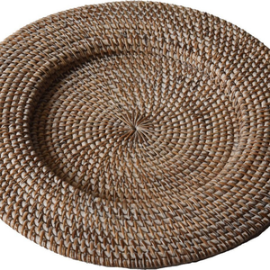 Napperons en rotin léger en gros assiettes de chargeur rustiques faites à la main pour décor de Restaurant de réglage de Table de fête de mariage - Product Image 6