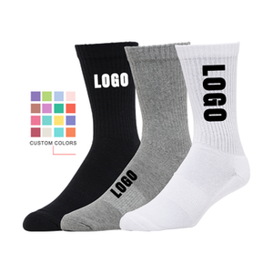 Chaussettes de sport classiques en coton personnalisées pour hommes et jeunes, écologiques, logo personnalisé, blanches, tendance, sport - Product Image 3