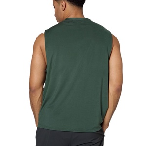 Summer Hot Selling Cut Out Loose Fit Singlet Gym Tank Top Blank Round Neck Polyester Spandex Stretchable <b>Athletic</b> Plus Size - Product Image 5