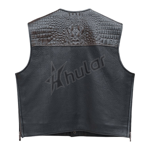 Custom Club Outwear Gilet en cuir de course de moto marron pour hommes avec fermeture éclair Qualité supérieure pour les amateurs de course - Product Image 5