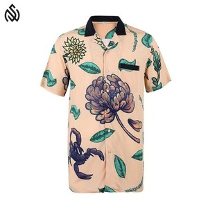 Camisa de manga corta con estampado de algodón de talla grande para hombre, camisas para hombre, ropa de calle, vacaciones de buena calidad - Product Image 1