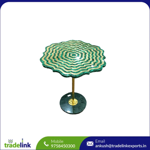 Mesa de Centro Moderna y Tradicional con Tapa de Malaquita, Encimera de Mármol de Lujo para Sala de Estar y Cocina, Hecha a Mano con Materiales Naturales - Product Image 6