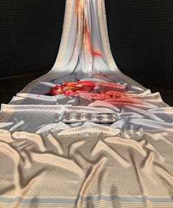 Saree en satin du Japon d'impression numérique d'effet de tenue de fête avec le chemisier non cousu pour les vêtements ethniques indiens en gros le plus bas prix ApparelGarment - Product Image 5