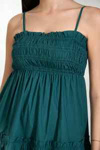 Vente en gros Dernier design Robe en coton uni sans manches Décontractée Courte Robe pour femme Mini robe smockée d'été - Product Image 3