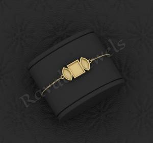 Bracelet en argent sterling 925 véritable de qualité supérieure, nouveau bijou avec breloque plaqué or de forme carrée, fabriqué en Inde, nouveau cadeau pour femme - Product Image 3