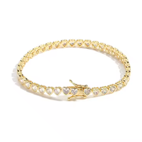 Cadena de Tenis de Lujo, Joyería Personalizada Premium, Plata 925, Chapado en Oro Blanco/Amarillo/Rosa de 14k, Zirconia en Forma de Corazón de 4mm, Cadena de Tenis de Regalo