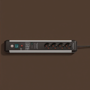 Premium-Protect-Line 16A 230V Black/Silver Power Strip with 4 <b>Sockets</b> - Product Image 3