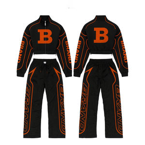 Ensemble de survêtement coupe-vent premium avec logo brodé, vêtements de sport légers, survêtement oversize, ensemble coupe-vent en nylon - Product Image 6