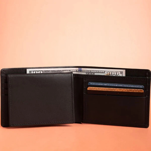 Handmade Genuine Leather Zipper <b>Wallet</b> Geometric Pattern Short Unisex Daily Use Brown - Product Image 4