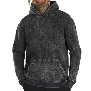 Sweats à capuche de qualité supérieure pour hommes lavage à l'acide soleil délavé 100% coton Logo personnalisé pull sweats à capuche surdimensionnés pour hommes - Product Image 5