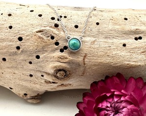 925 <b>Solid</b> Sterling <b>Silver</b> <b>Necklace</b> for Women Boho Style Handmade with Turquoise Gemstone Rhodium Plated Classic Jewelry Gift - Product Image 1