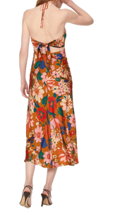 Robe d'été élégante orange sans dos, tissu léger, qualité supérieure, tenue décontractée avec une coupe ample pour femmes - Product Image 4