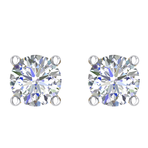 Super qualité 2.5 Cts Lab Grown Diamond Stud Boucles d'oreilles pour les femmes élégantes Exportateur indien Design de bijoux en or blanc - Product Image 1
