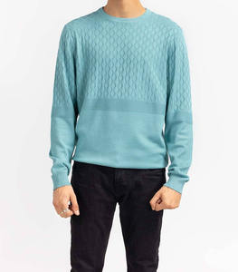 100% coton hiver personnalisé hommes col rond pull pull uni pull en tricot hommes ajustement régulier manches longues Style hommes sweat - Product Image 4